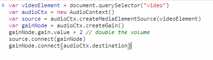 The code, as it will appear in the console.