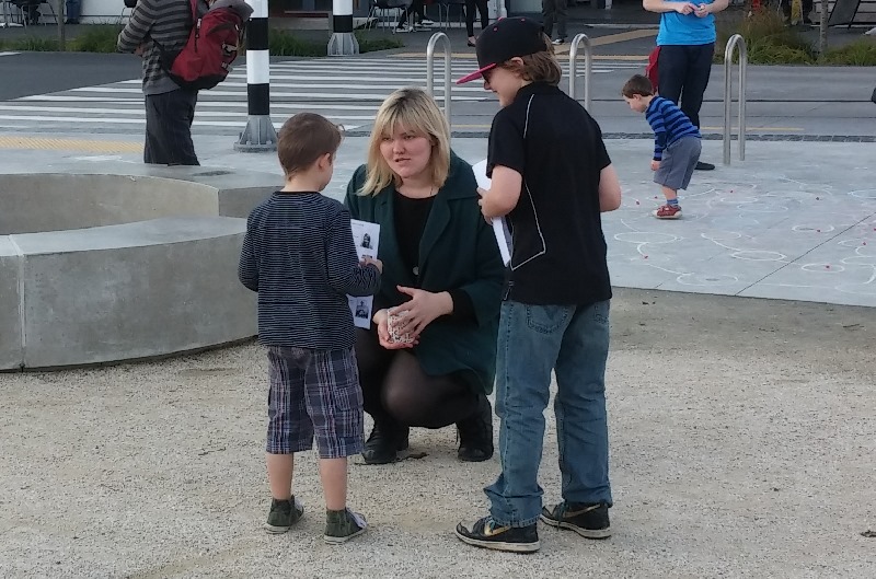 Two young autograph hunters