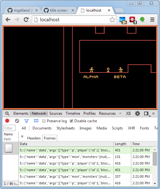 Chrome with the web inspector open