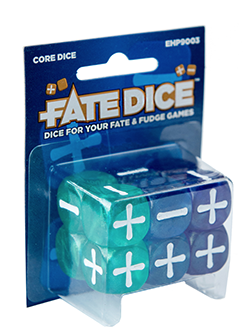 Official Fate dice in a pack of 12